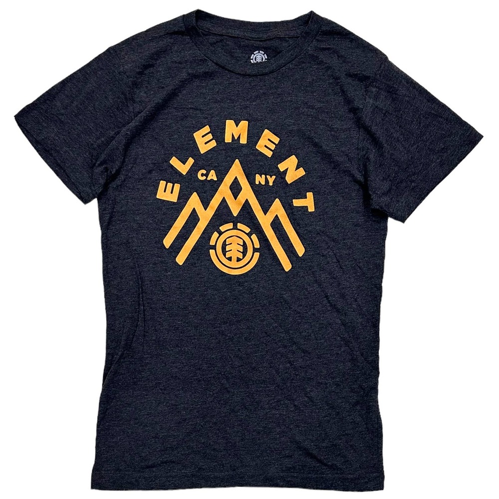 Element Skateboard Men's Mountain CA to NY Tee T-Shirt in Black Heather